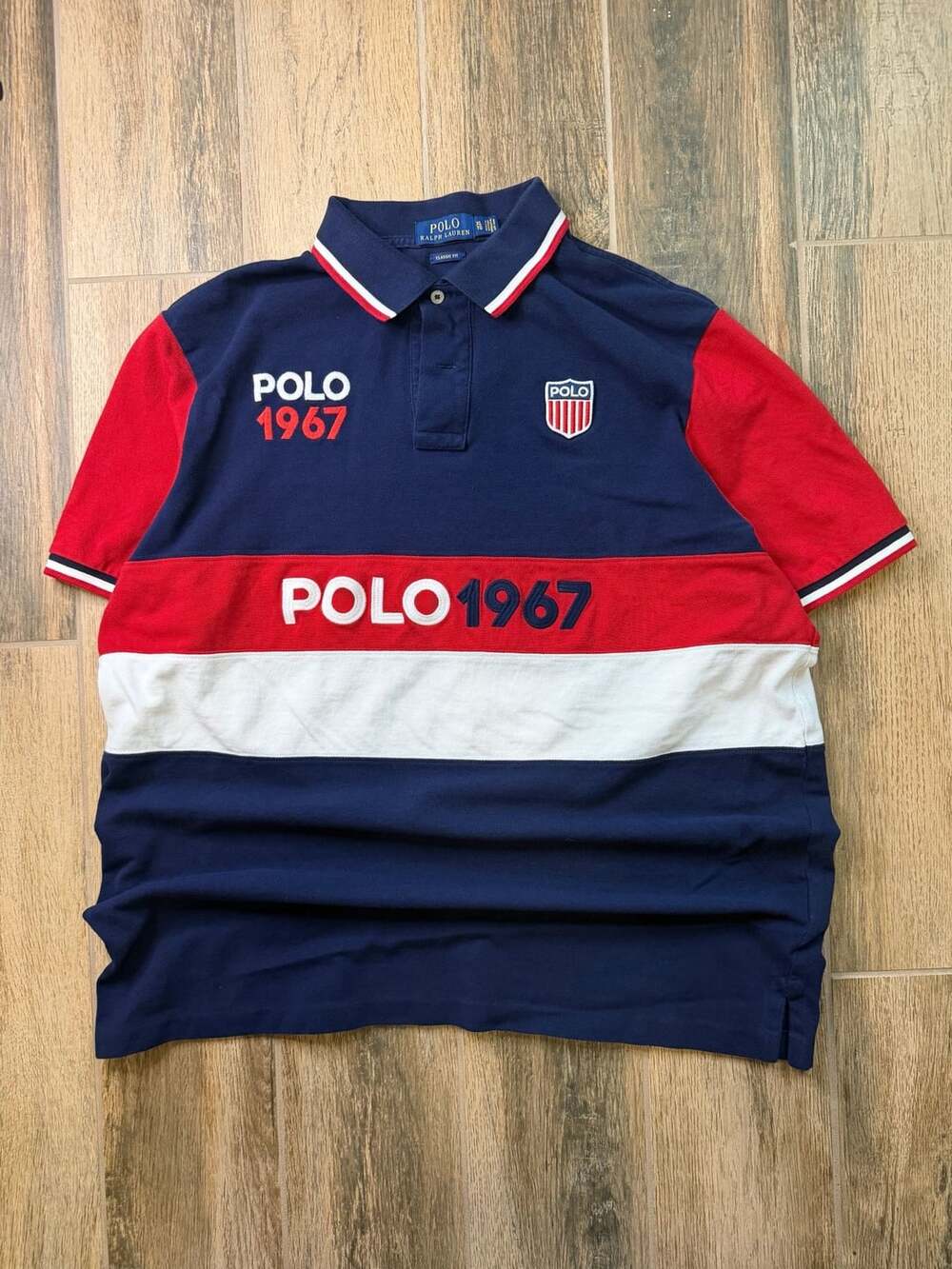 Polo Ralph Lauren 1967 Classic Fit Polo Size XL Blue Red White